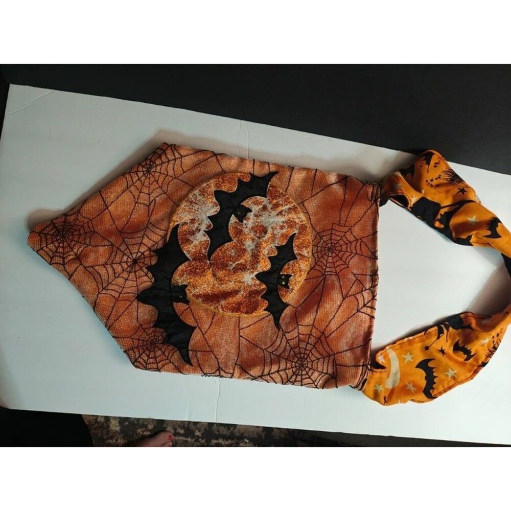 Handmade Upcycled Halloween Table Runner & Scarf Tote Purse